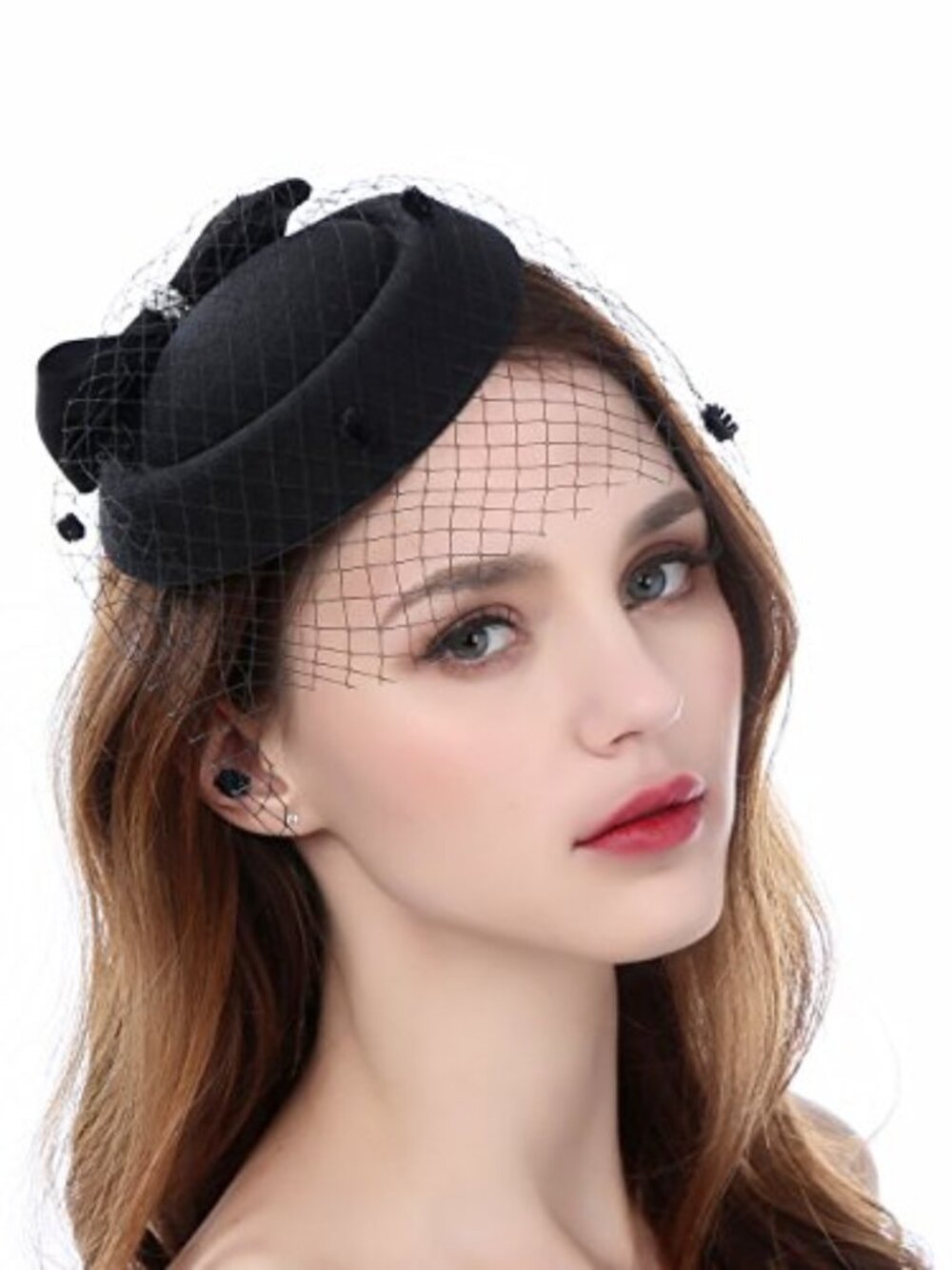 Fascinators for Women Tea Party Hats 20s 50s Pillbox Hat‎ Birdcage Veil